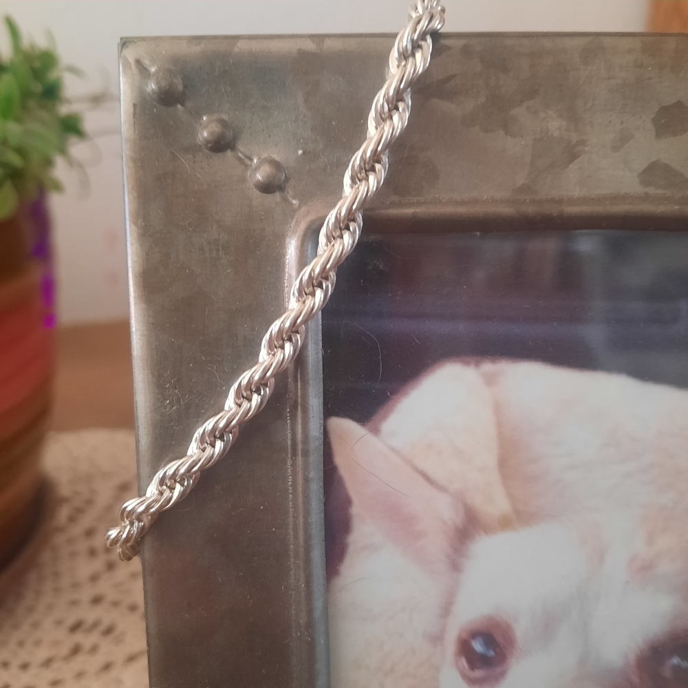 Heavy Solid Sterling Silver Unisex Rope Bracelet 8.25"